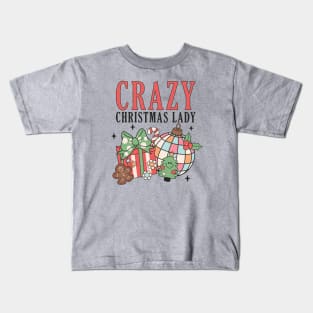 Crazy Christmas Lady Kids T-Shirt